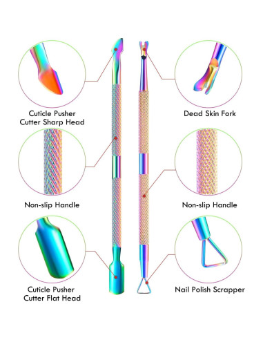 Kit de Recortador de Cutículas XUNXMAS Acero Inoxidable 5 en 1