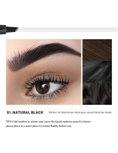 Lápiz de Cejas Microblading Pudaier 01-Negro Natural Impermeable 2