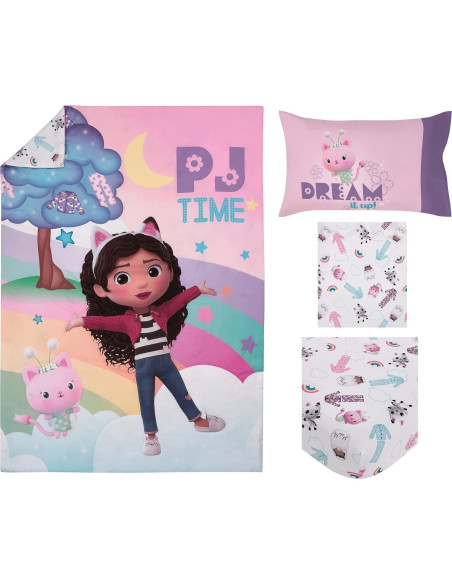 Juego de Cama 4 Piezas NoJo Gabby's Dollhouse Arcoíris Juego de Cama 4 Piezas NoJo Gabby's Dollhouse Arcoíris