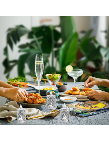 Paquete de 24 Velas LED Sin Llama AYMXZT - Decoración Blanca