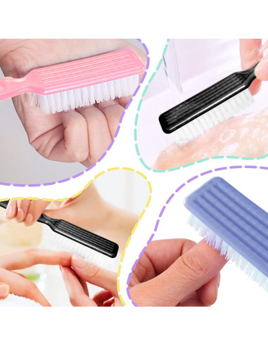 Kit de 8 Cepillos de Uñas ROSVIDY con Mango Antideslizante