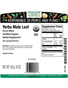 Yerba Mate Orgánica Cortada Frontier 0.45 kg - Sabor Herbáceo 2