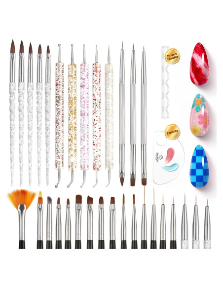 Set de Pinceles de Arte de Uñas Beetles 31pcs con Soporte Set de Pinceles de Arte de Uñas Beetles 31pcs con Soporte