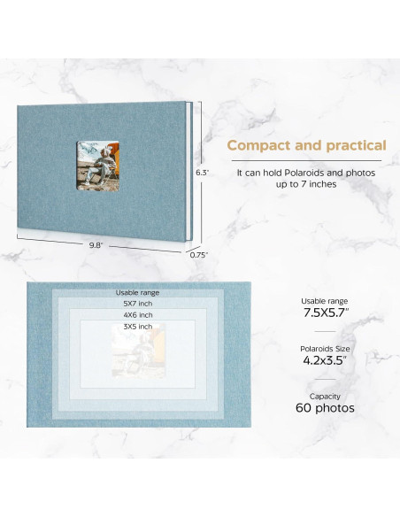 Álbum de Fotos 1DOT2 Azul Cian 30 Páginas 7.5x5.7" Álbum de Fotos 1DOT2 Azul Cian 30 Páginas 7.5x5.7"