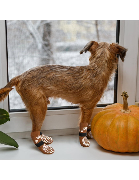 Calcetines Antideslizantes para Perros EXPAWLORER Mediano Marrón Calcetines Antideslizantes para Perros EXPAWLORER Mediano Marrón