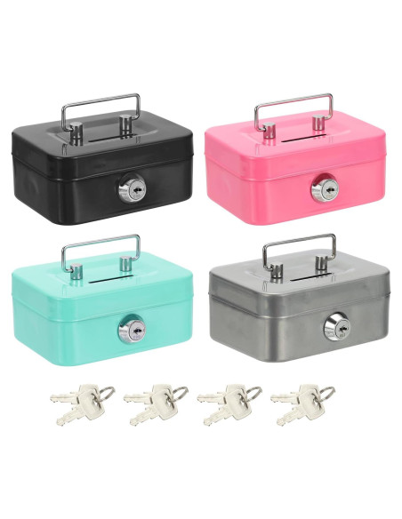 Mini Caja Fuerte PATIKIL 4 Pcs Metal 11.5x5.8x8.5 cm Colores Mini Caja Fuerte PATIKIL 4 Pcs Metal 11.5x5.8x8.5 cm Colores