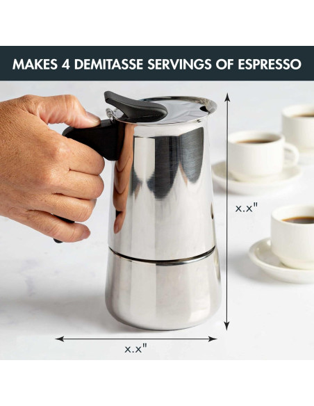 Cafetera Espresso Primula de Acero Inoxidable 4 Tazas Cafetera Espresso Primula de Acero Inoxidable 4 Tazas