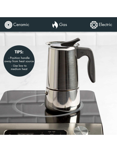 Cafetera Espresso Primula de Acero Inoxidable 4 Tazas Cafetera Espresso Primula de Acero Inoxidable 4 Tazas