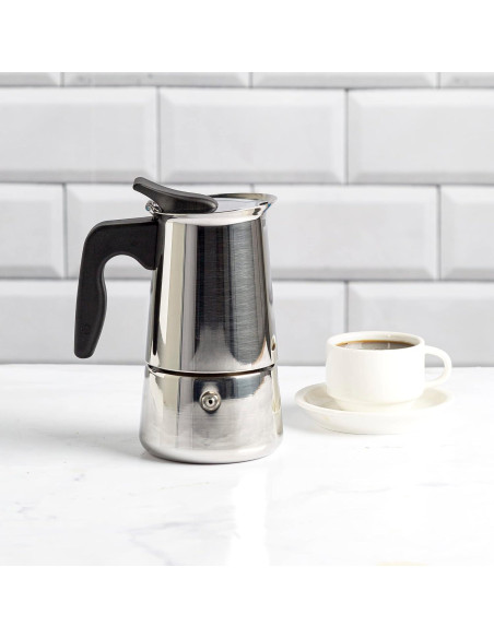 Cafetera Espresso Primula de Acero Inoxidable 4 Tazas Cafetera Espresso Primula de Acero Inoxidable 4 Tazas