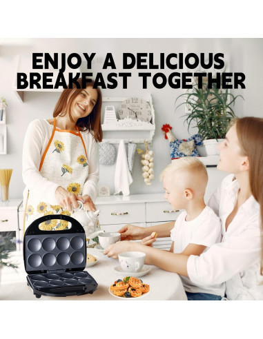 Mini Máquina de Pancakes SISYPHE 750W Antiadherente 8 Pcs
