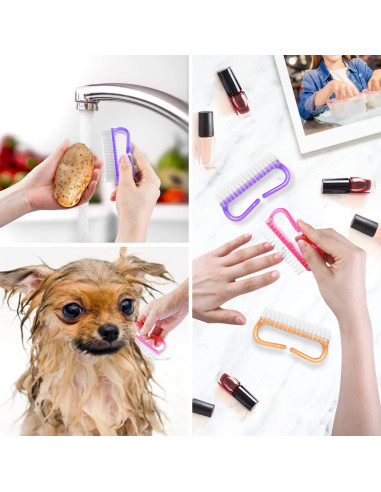 Kit de Cepillos de Uñas Larbois con Mango - 4 Piezas