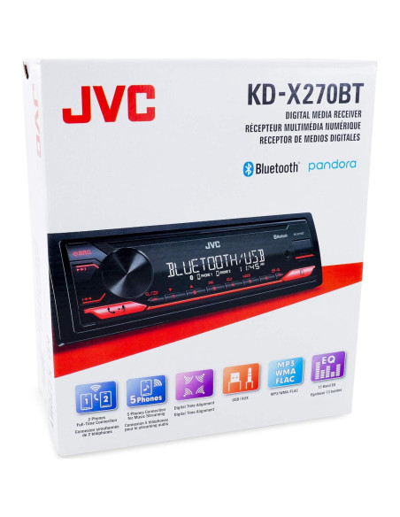 Estéreo de Coche JVC KD-X270BT Bluetooth USB 50W AM/FM Estéreo de Coche JVC KD-X270BT Bluetooth USB 50W AM/FM