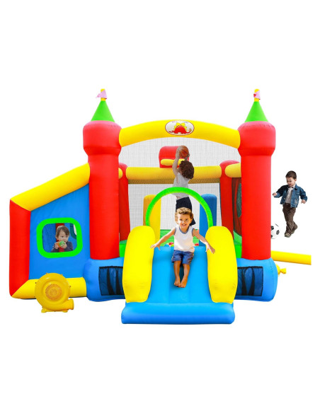 Casa Inflable de Rebote WELLFUNTIME SUVELAM con Tobogán y Piscina Casa Inflable de Rebote WELLFUNTIME SUVELAM con Tobogán y Piscina