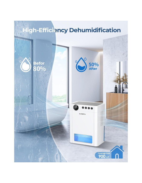 Deshumidificador AMEIFU 135 OZ (3.98 L) para hogar y dormitorio Deshumidificador AMEIFU 135 OZ (3.98 L) para hogar y dormitorio