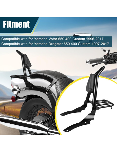 Respaldo Sissy Desmontable DSISIMO para Yamaha VStar 650 400 1996-2017 Respaldo Sissy Desmontable DSISIMO para Yamaha VStar 650 400 1996-2017