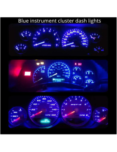 Bombillas LED T10 WLJH Azul 200 Lúmenes Paquete de 6