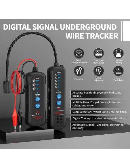 Localizador de Cables Subterráneos JINXINEBAY U650TX660RX - Detección hasta 2m Localizador de Cables Subterráneos JINXINEBAY U650TX660RX - Detección hasta 2m