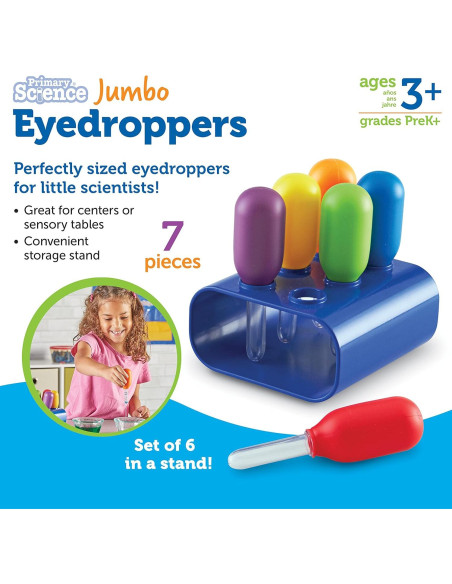 Set de 6 Gotero Jumbo Colorido Recursos de Aprendizaje 3+ Set de 6 Gotero Jumbo Colorido Recursos de Aprendizaje 3+