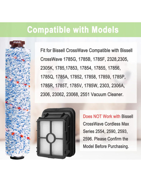 Repuestos Bvhonwe para Aspiradora Bissell CrossWave 1785 - 8 Piezas Repuestos Bvhonwe para Aspiradora Bissell CrossWave 1785 - 8 Piezas