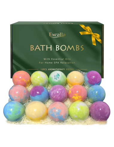 Juego de 15 Bombas de Baño Excalla con Aromas Naturales