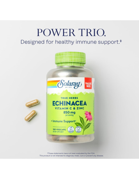 Solaray Echinacea con Vitamina C y Zinc 850mg 180 VegCaps Solaray Echinacea con Vitamina C y Zinc 850mg 180 VegCaps