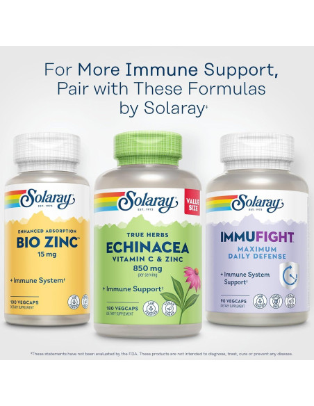 Solaray Echinacea con Vitamina C y Zinc 850mg 180 VegCaps Solaray Echinacea con Vitamina C y Zinc 850mg 180 VegCaps