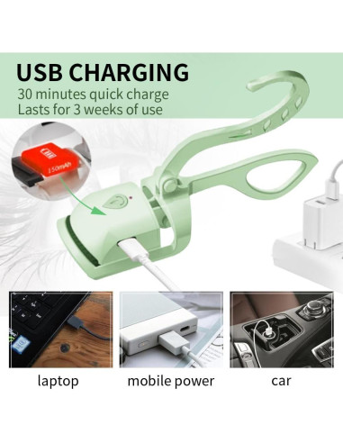 Rizador de Pestañas Calentado SEGMINISMART EC-02 USB Recargable