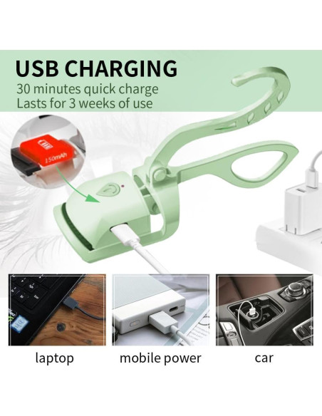 Rizador de Pestañas Calentado SEGMINISMART EC-02 USB Recargable Rizador de Pestañas Calentado SEGMINISMART EC-02 USB Recargable