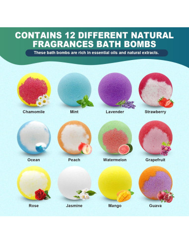 Set de 12 Bombas de Baño Aromáticas HAISHAN - Regalo Spa