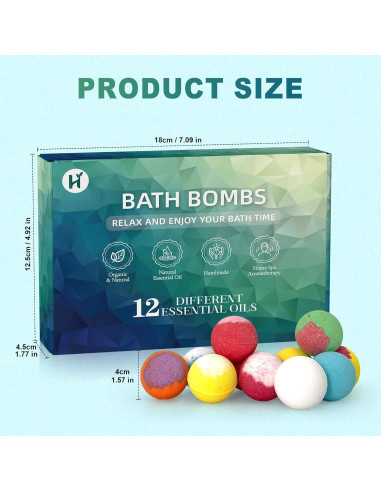 Set de 12 Bombas de Baño Aromáticas HAISHAN - Regalo Spa