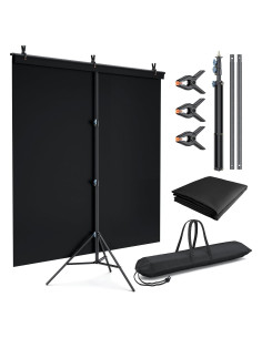 Soporte de Fondo Negro LINCO 5x2m con Bolsa y Abrazadera