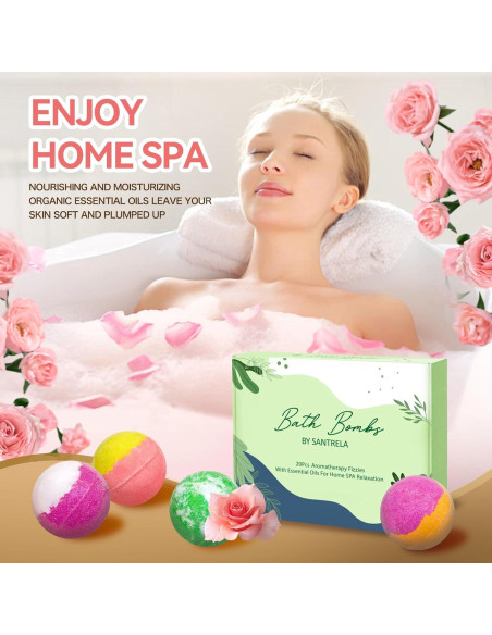 Juego de 20 Bombas de Baño Orgánicas Santrela con Aceites Esenciales Juego de 20 Bombas de Baño Orgánicas Santrela con Aceites Esenciales