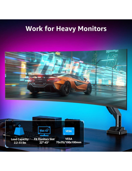 Soporte de Monitor Ultrawide MOUNTUP 22-43" 1-15 kg Ajustable