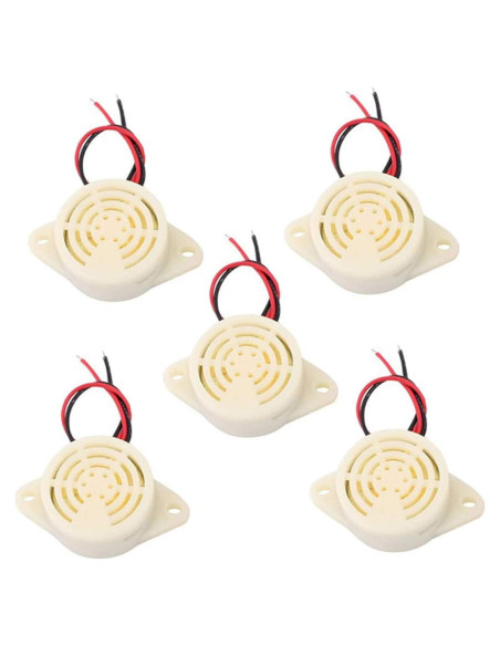 Zumbador de Alarma HiLetgo SFM-27 95DB 3-24V 5 Piezas Zumbador de Alarma HiLetgo SFM-27 95DB 3-24V 5 Piezas