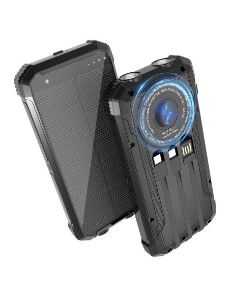 Banco de Energía Solar 20000mAh Nuynix Cargador Inalámbrico 15W Banco de Energía Solar 20000mAh Nuynix Cargador Inalámbrico 15W