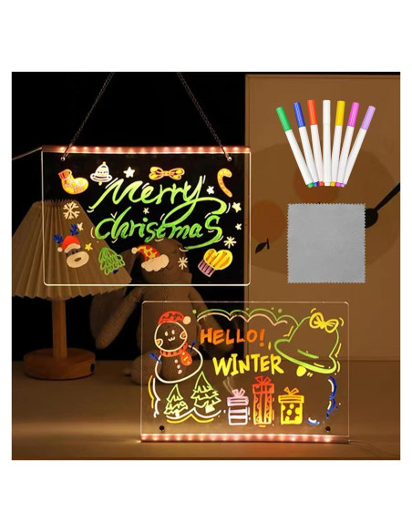 Tablero de Dibujo LED THEKUKU 20x30 cm Acrílico Borrable Tablero de Dibujo LED THEKUKU 20x30 cm Acrílico Borrable