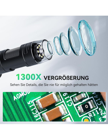 Microscopio Digital Opqpq ODM702 Flex 10" con Luz Anular
