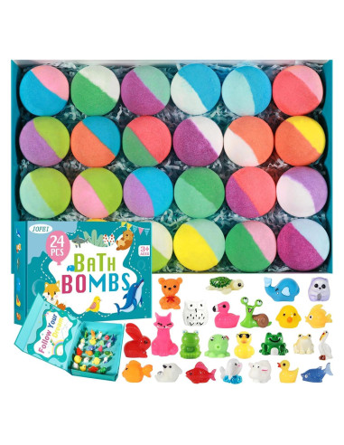 Set de 24 Bombas de Baño Naturales JOFEI con Juguetes Sorpresa