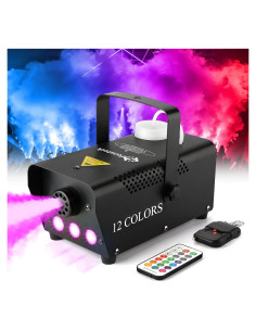 Máquina de Niebla LED 500 - 2000 CFM, Control Remoto, 12 Efectos