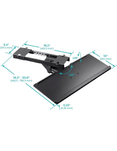 Bandeja de Teclado Ergonómica Ajustable Monoprice 67.1x25.4cm
