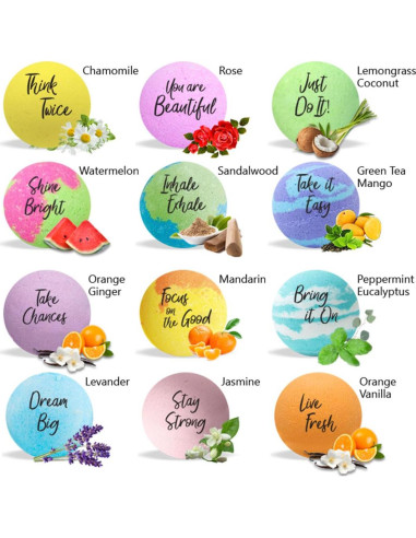 Set de 12 Bombas de Baño Naturales Mineral Me - Aromaterapia