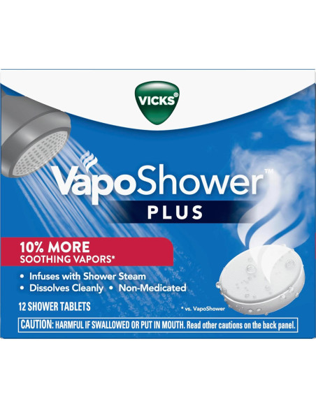 Pastillas de Vapor para Ducha Vicks VapoShower Plus 12 unidades Pastillas de Vapor para Ducha Vicks VapoShower Plus 12 unidades