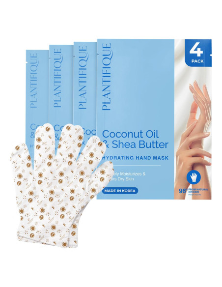 Mascarilla Hidratante para Manos PLANTIFIQUE - 4 Pares con Ácido Hialurónico y Karité Mascarilla Hidratante para Manos PLANTIFIQUE - 4 Pares con Ácido Hialurónico y Karité