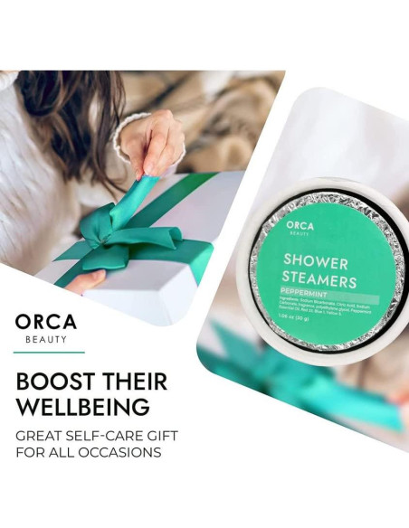 Bombas de Ducha Aromaterapia Orca Beauty 8PC Menta Eucalipto Bombas de Ducha Aromaterapia Orca Beauty 8PC Menta Eucalipto