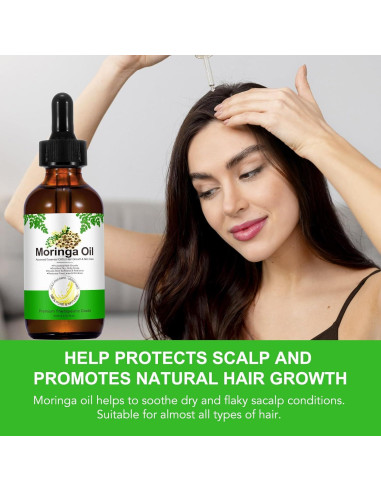 Aceite de Moringa Orgánico 59 ml - Prensado en Frío para Cabello y Piel