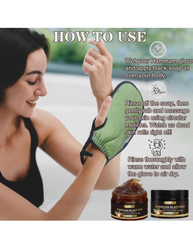 Jabón Negro Marroquí Joanssore 2 Unidades Exfoliante Corporal