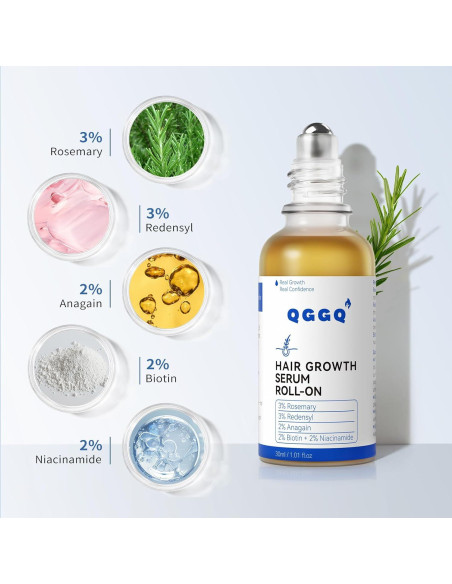 Suero Crecimiento Cabello QGGQ 30ml Roll-On Sin Enjuague Suero Crecimiento Cabello QGGQ 30ml Roll-On Sin Enjuague