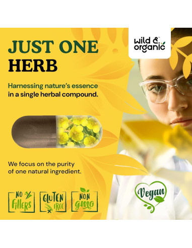 Cápsulas de Mullein Silvestre y Orgánico 2000 mg - 180 Veganas
