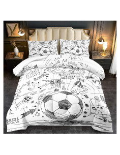 Conjunto de Edredón de Fútbol Twin llyxsesty 3 Piezas