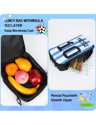 Mochila Impermeable Mukity 16" con Bolsa de Almuerzo y Papelería